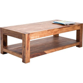 Boston Silver Contemporary Solid Wood Rectangular Coffee Table 120cm